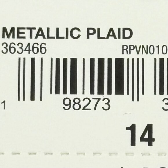 Worthington Women's Black Silver Metallic Plaid Straight Leg Pants Size 14 NWT - Picture 6 of 11